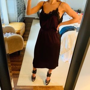 SLIP MIDI DRESS WITH LACE/Dynamite (out of stock)